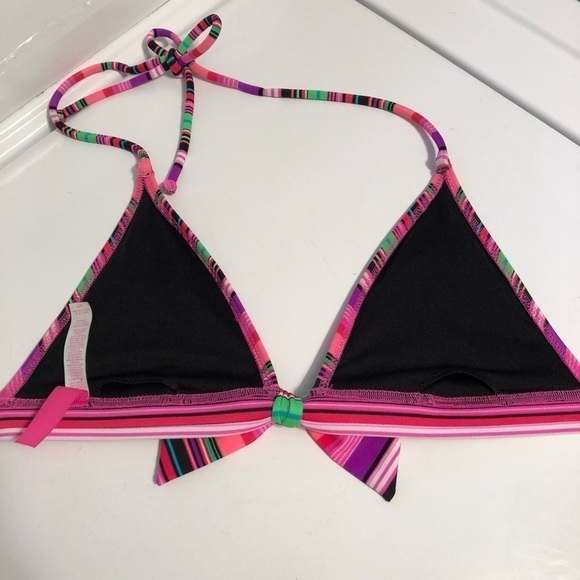 Vs Striped Bikini Top Halter Tie Neck Small - Picture 6 of 6